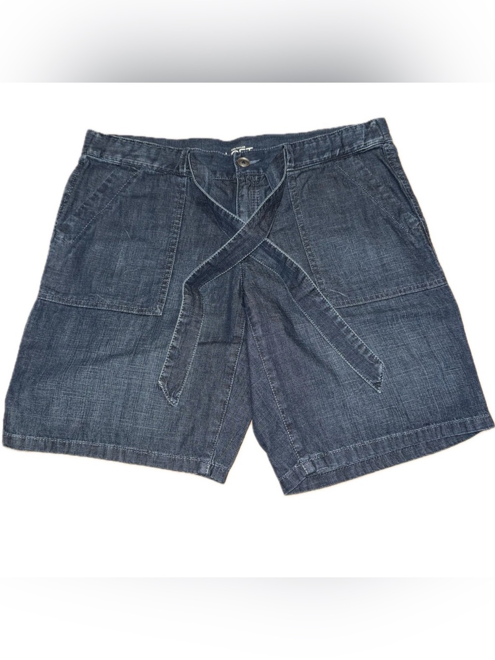 Ann Taylor Loft Dark Denim Tie-Front Shorts, Sz 28/6